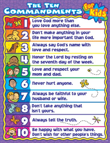 10 Commandments For Children Worksheets