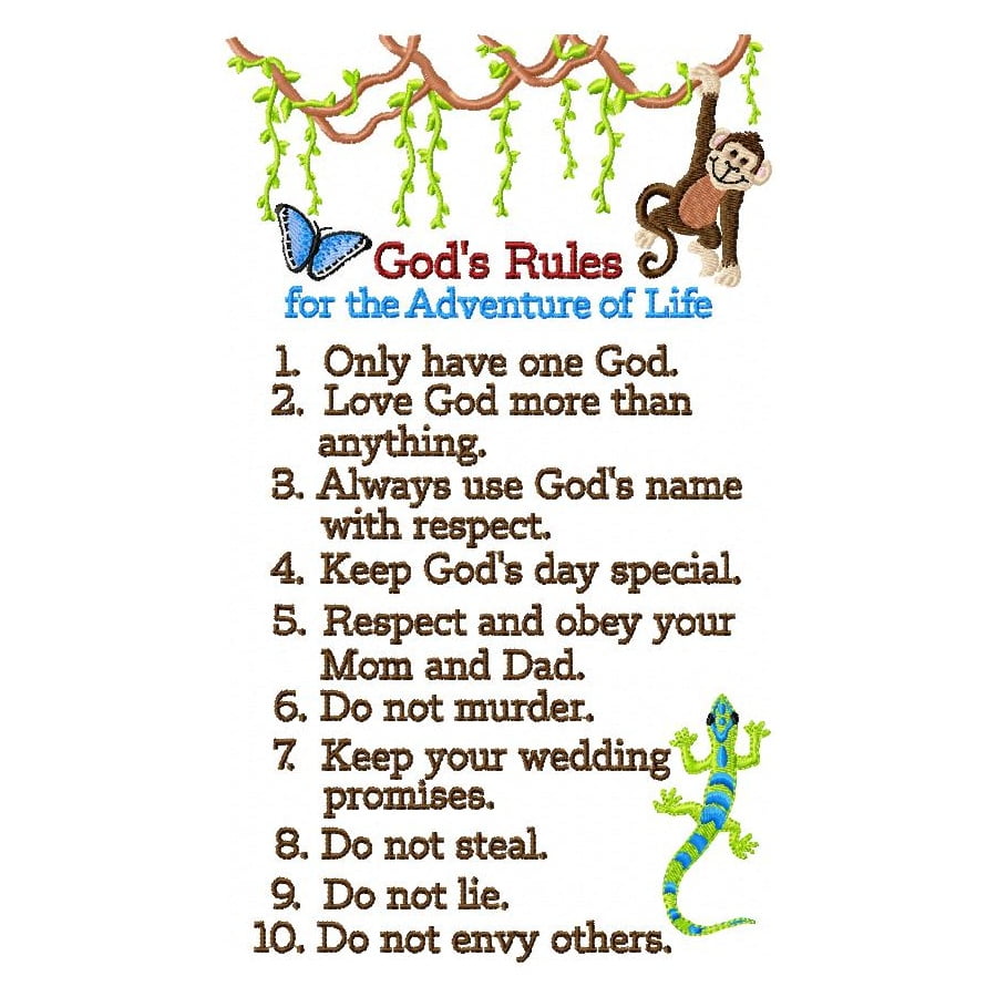 10 Commandments For Kids Worksheet