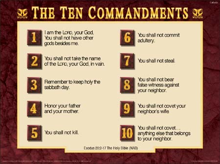 10 Commandments In Order Jewish