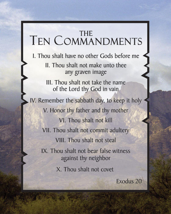 10 Commandments In Order List