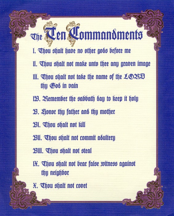 10 Commandments Of God Catholic