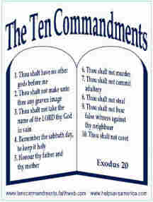 10 Commandments Of God English