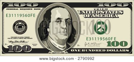 100 Dollar Bill Tattoo Design