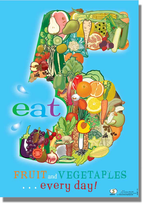 5 A Day Healthy Eating Logo