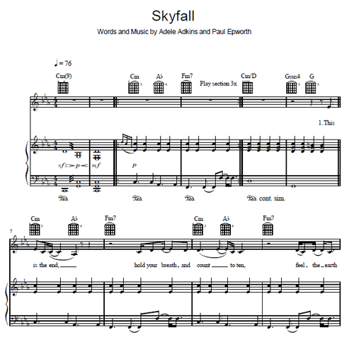 Adele Skyfall Piano Pdf