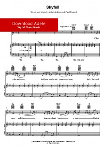 Adele Skyfall Piano Sheet Music