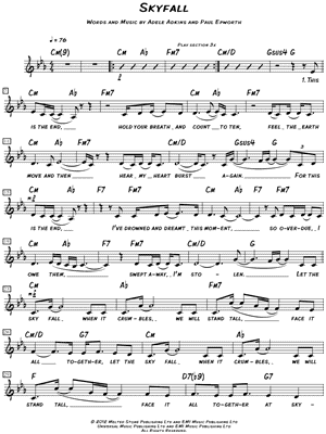 Adele Skyfall Piano Sheet Music