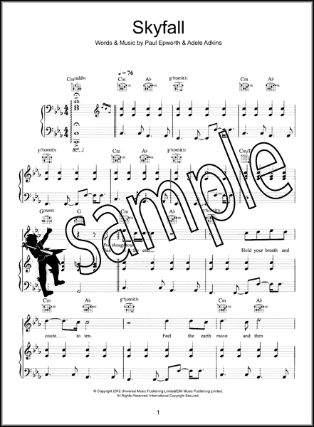 Adele Skyfall Piano Sheet Music With Letters