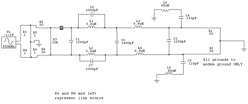 Adsl Filter Schematic