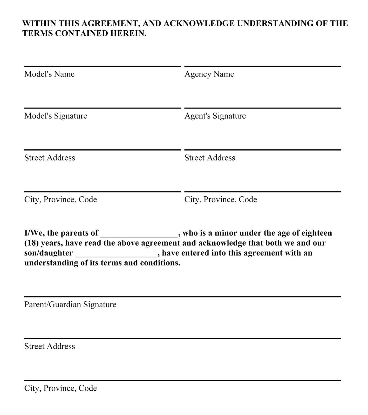 Advertising Agreement Contract Template