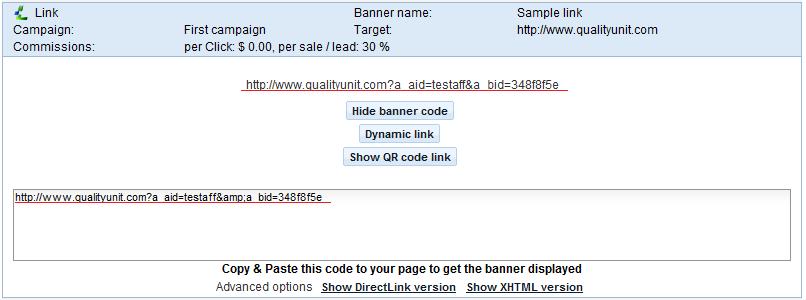 Affiliate Banner Code