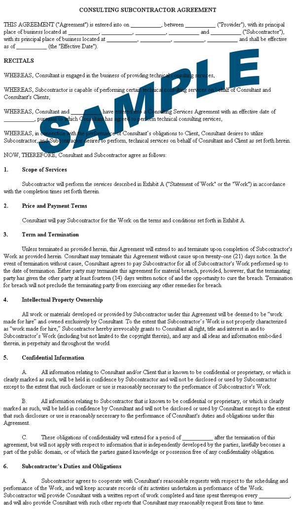 Agreement Contract Template