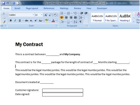 Agreement Contract Template