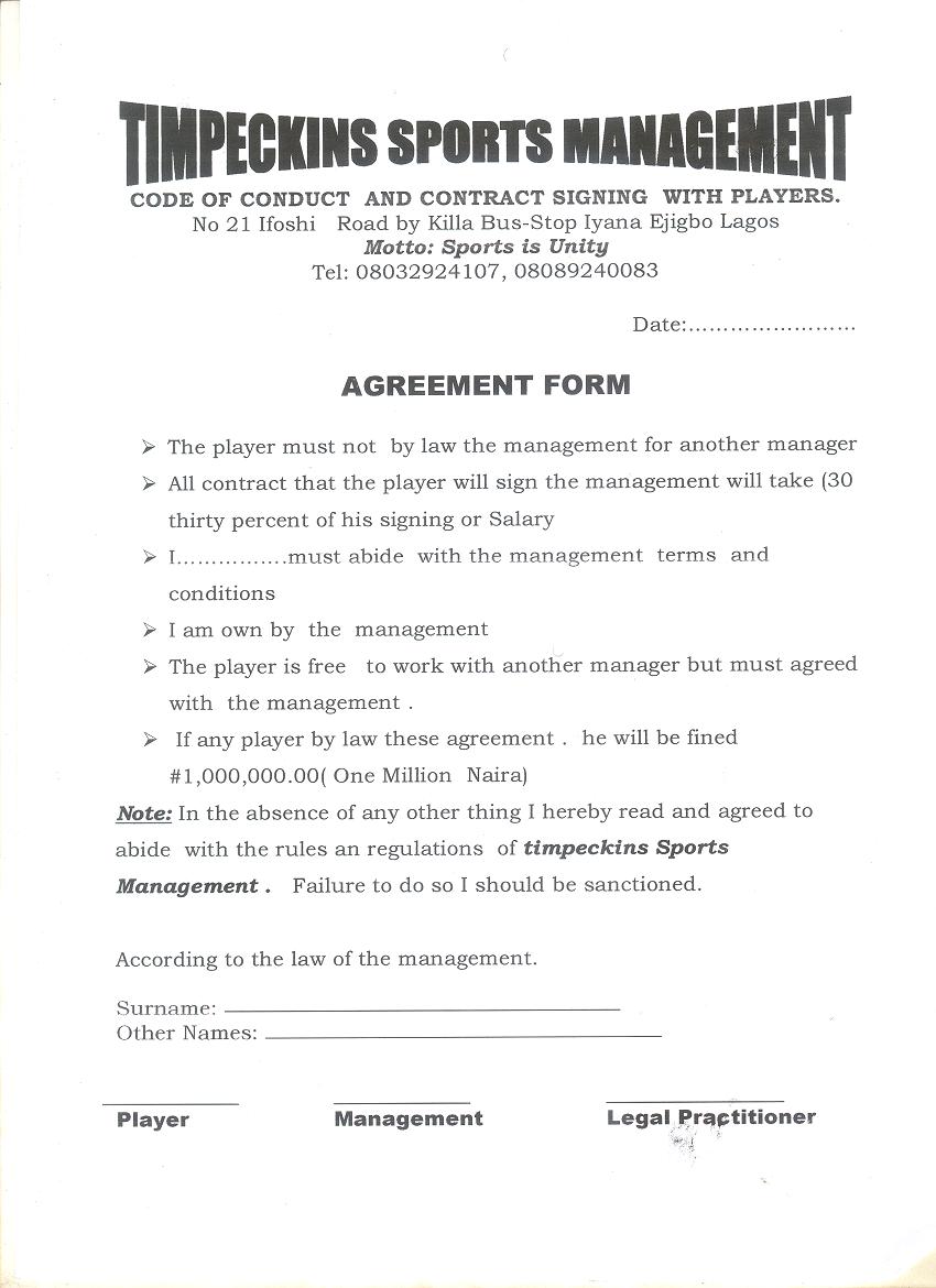 Agreement Form