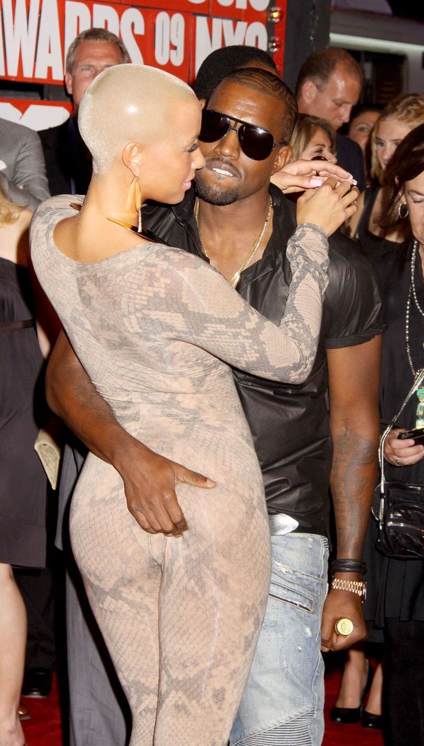 Amber Rose And Kanye West Kissing