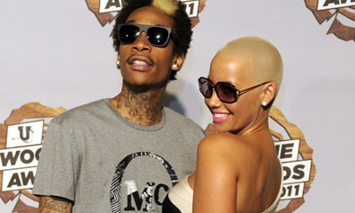 Amber Rose And Wiz Khalifa Kissing