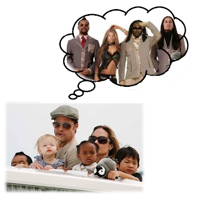 Angelina Jolie Kids And Black Eyed Peas