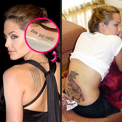 Angelina Jolie Tattoos Back