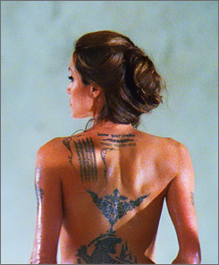 Angelina Jolie Tattoos Wanted Movie