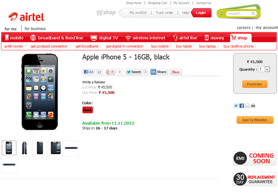 Apple Iphone 5 Price In India 2012