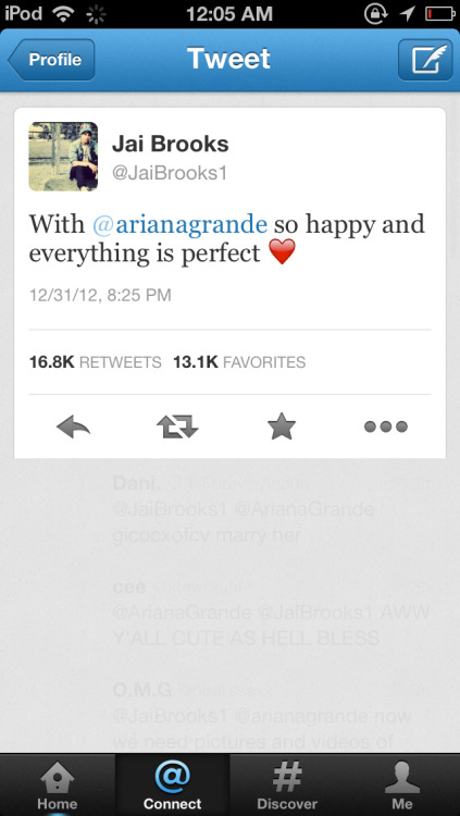 Ariana Grande And Jai Brooks Tweets