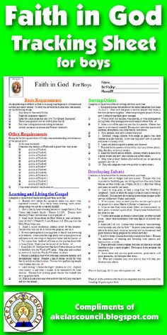 Articles Of Faith Tracking Chart