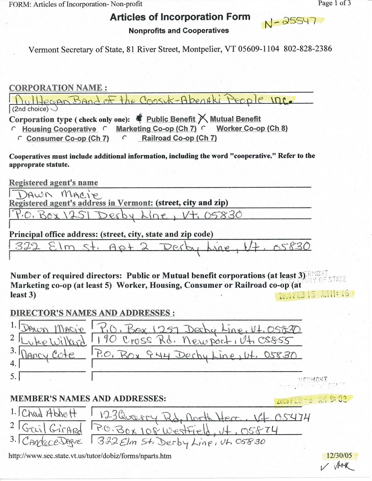 Articles Of Incorporation Canada