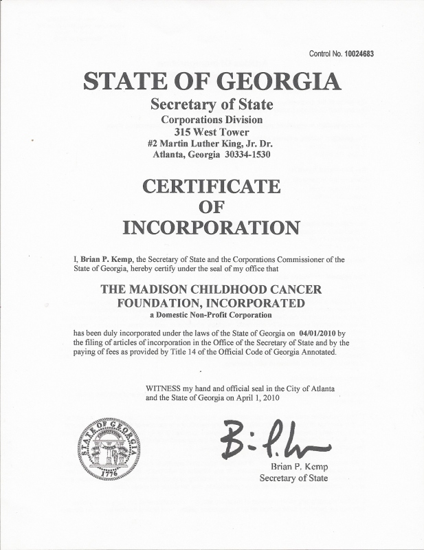 Articles Of Incorporation Georgia