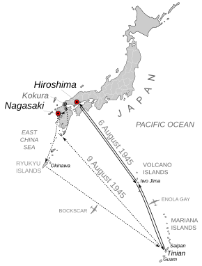 Atomic Bomb Japan Map