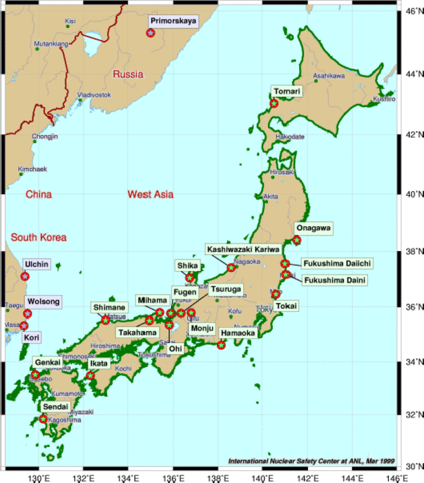 Atomic Bomb Japan Map