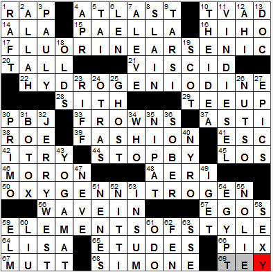 Atomic Number Of Oxygen Crossword