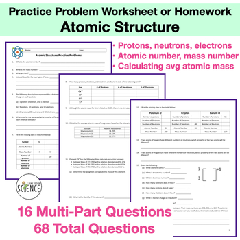 Atomic Structure Worksheet