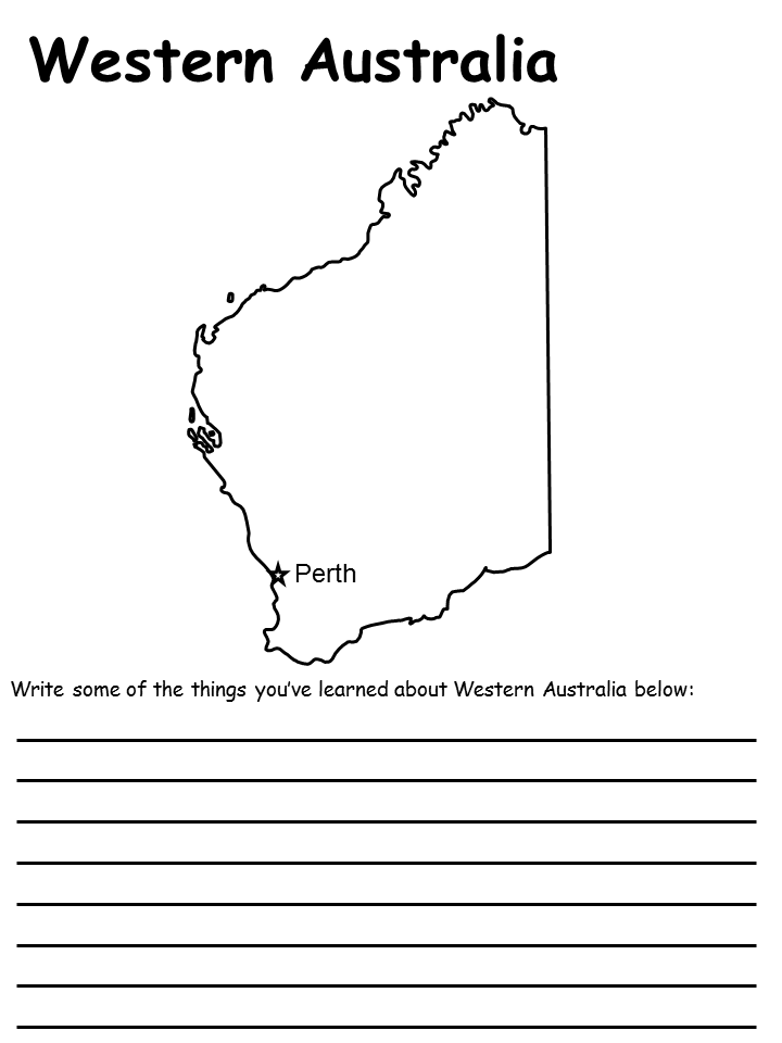 Australia Map For Kids Printable