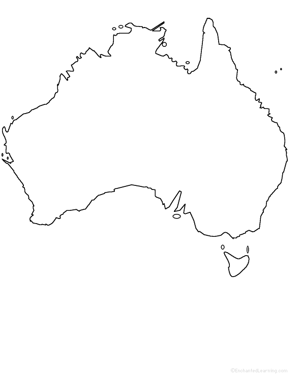 Australia Map For Kids To Color