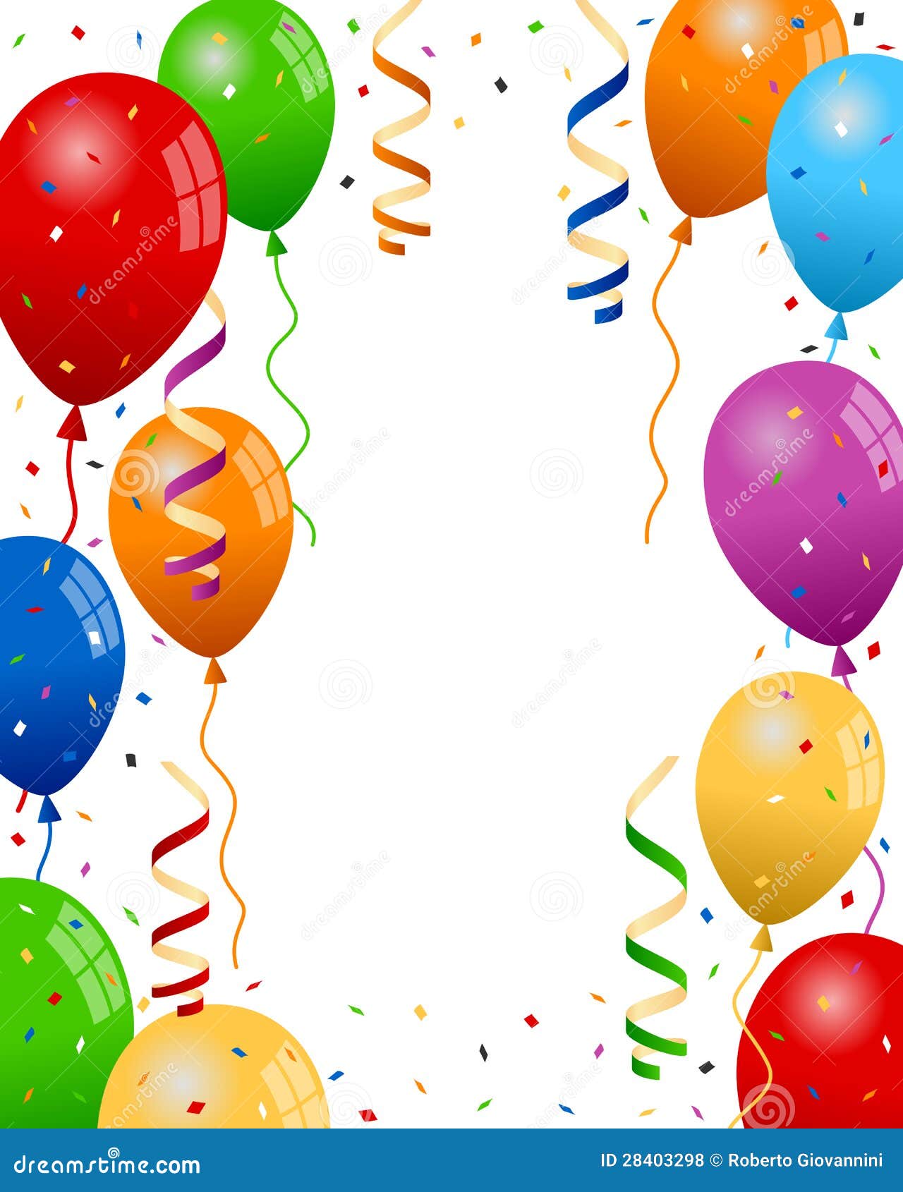 Balloons And Streamers Clipart