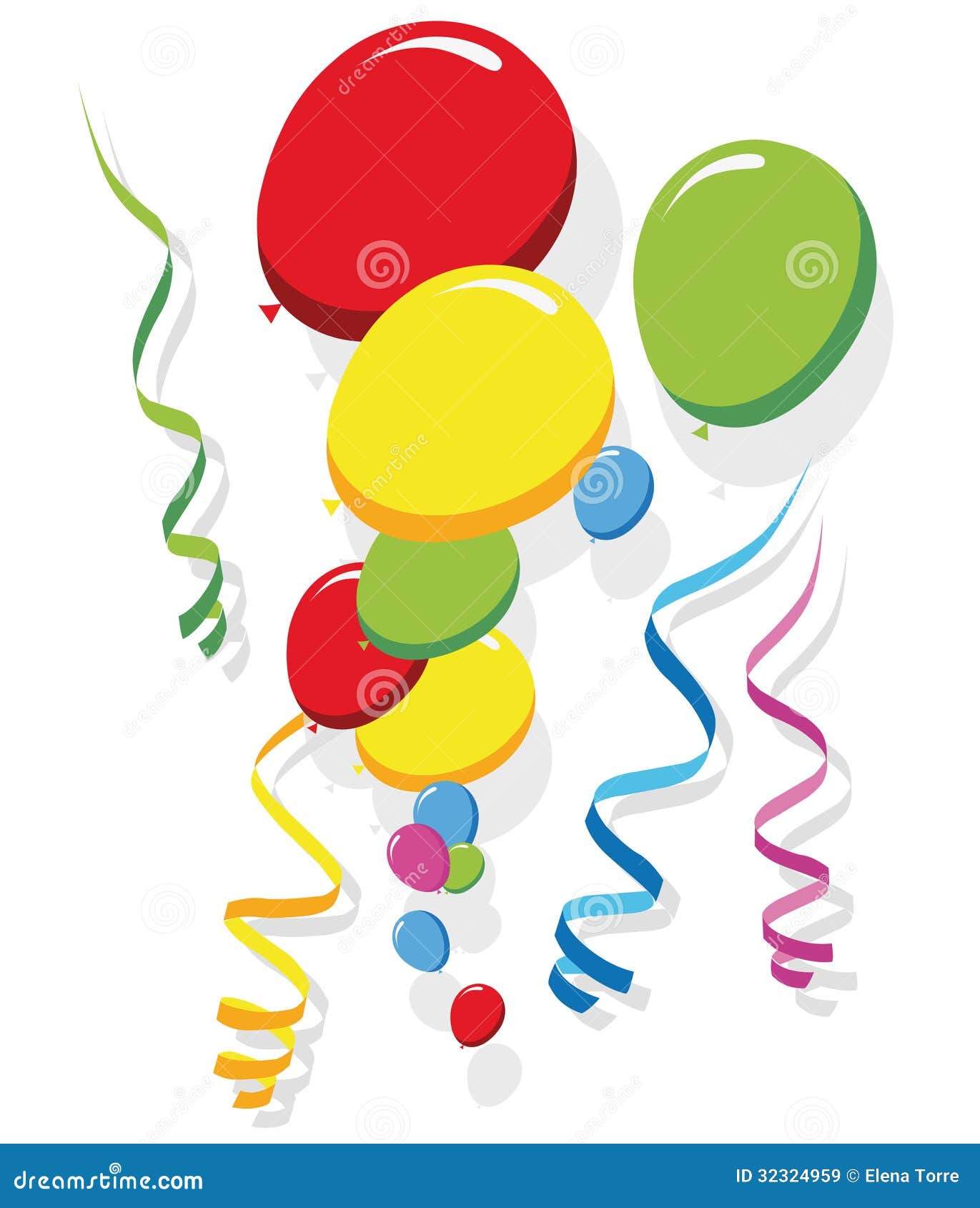 Balloons And Streamers Clipart