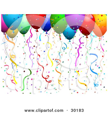 Balloons And Streamers Clipart