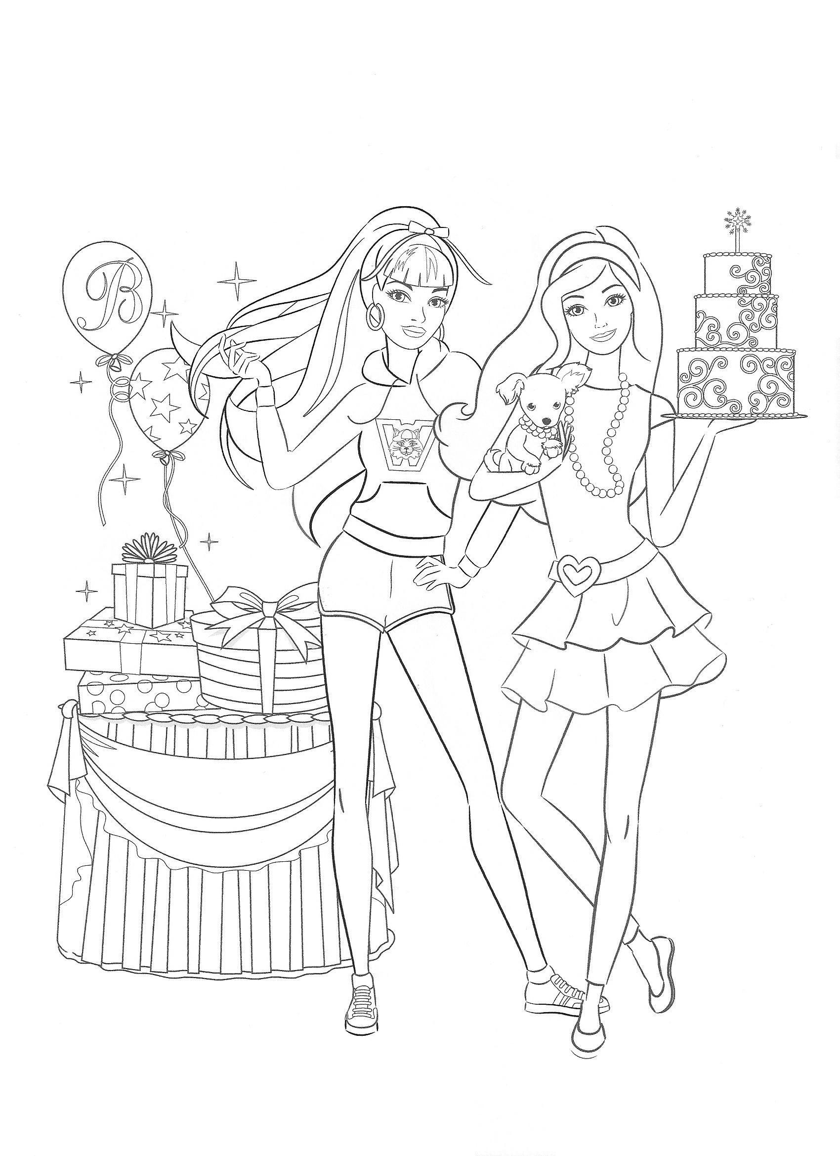 Barbie Princess And The Popstar Coloring Pages Printable