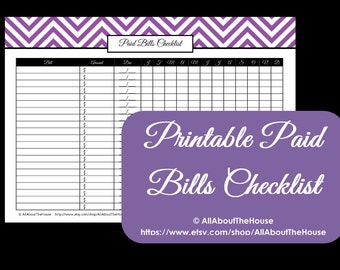 Bill Calendar Template Printable