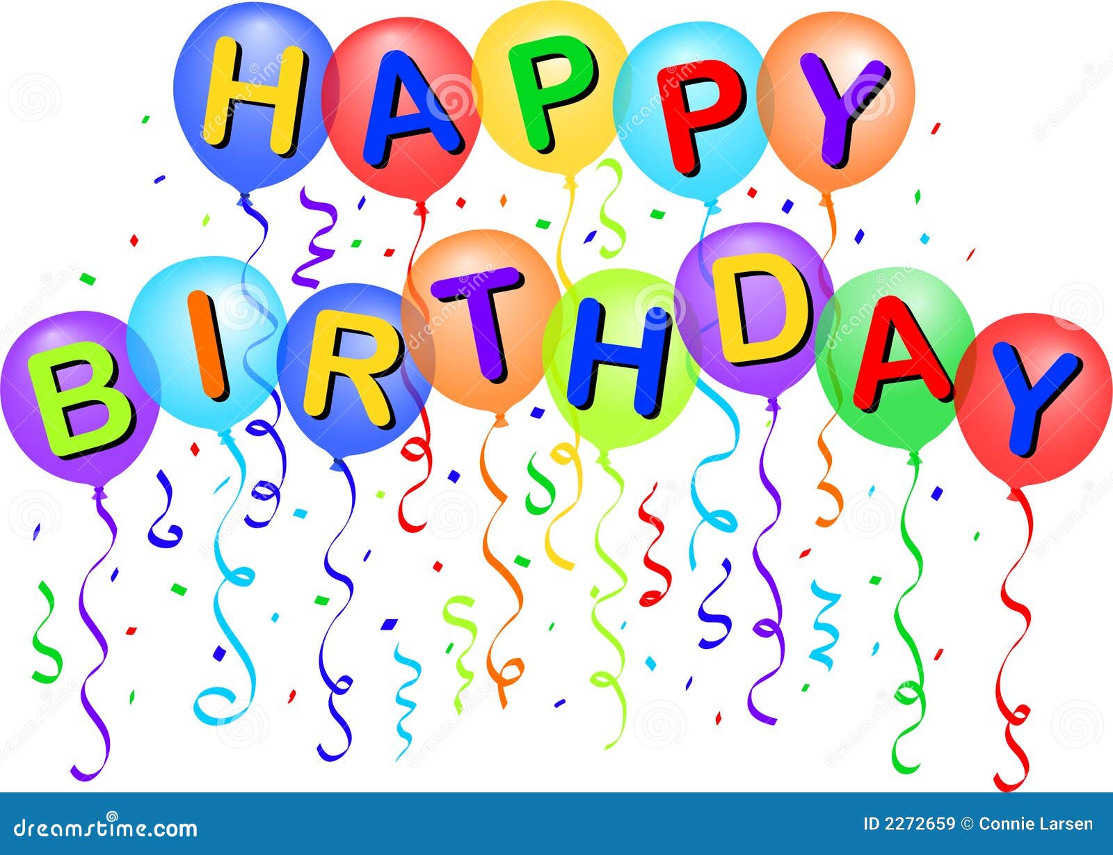 Birthday Balloons And Streamers Clipart