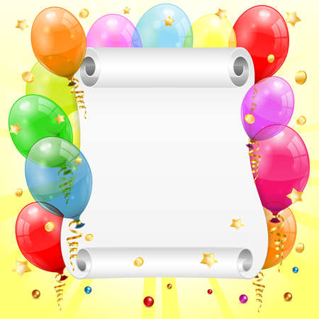 Birthday Balloons And Streamers Clipart