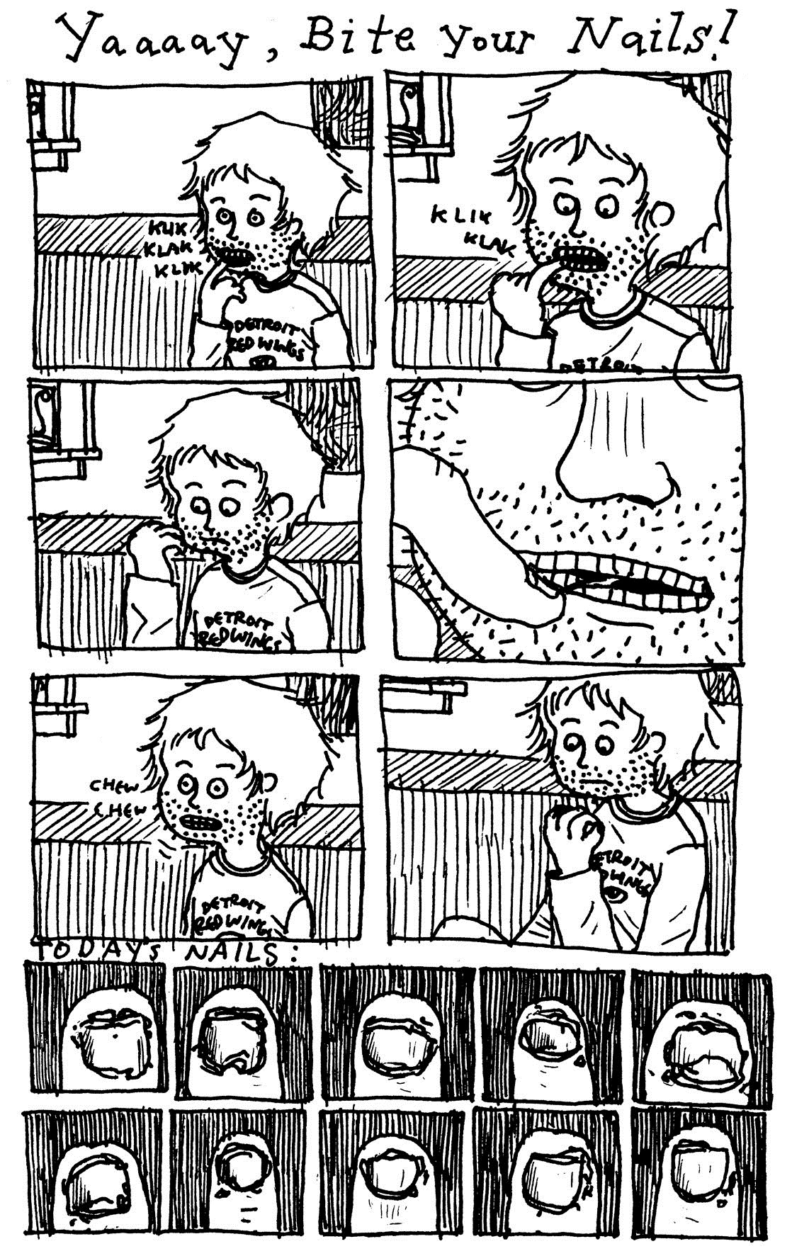 Biting Nails Cartoon