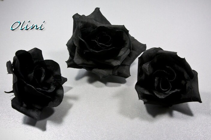 Black Flower Clips For Hair