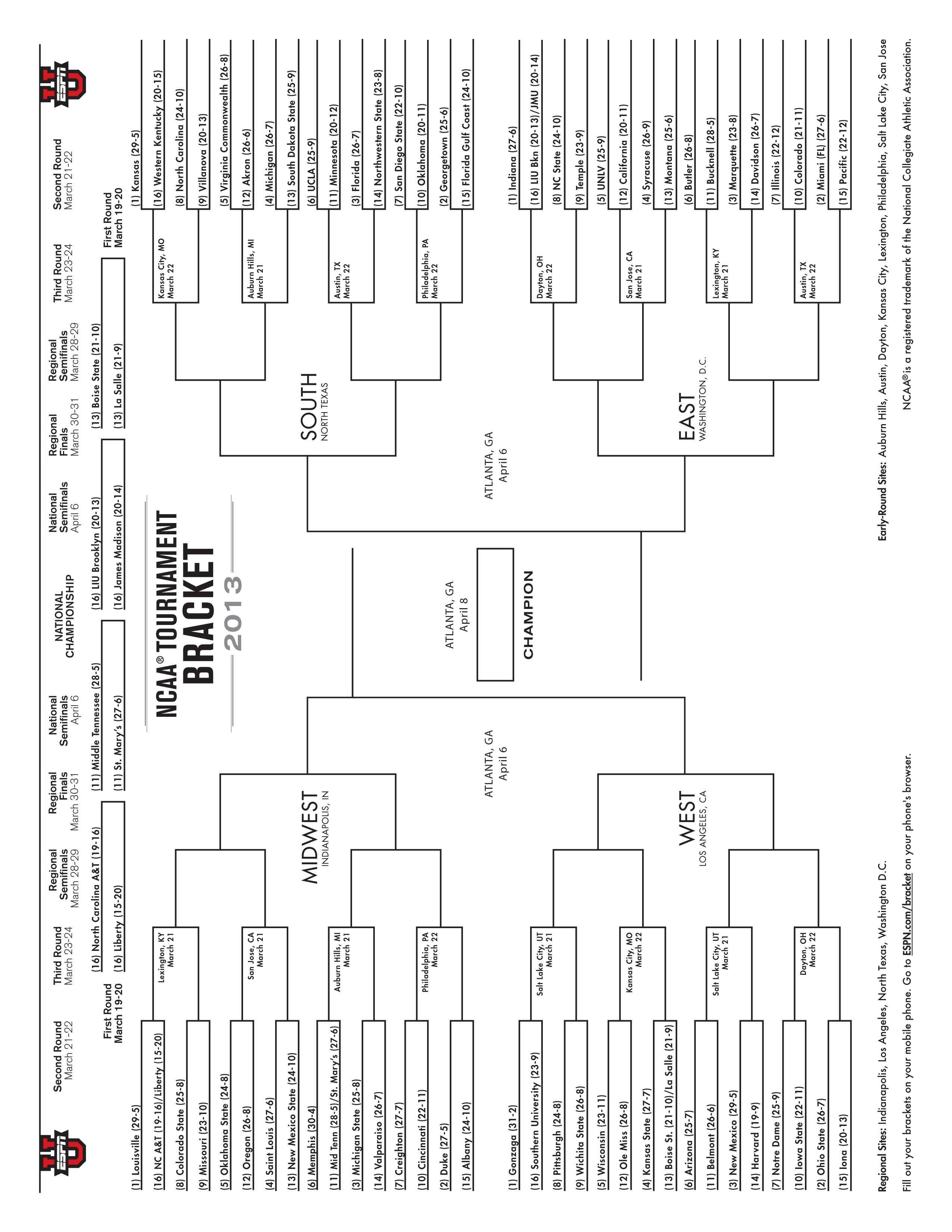 Blank Sports Brackets