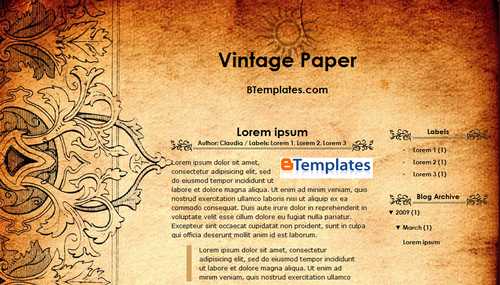 Blogger Templates Free Vintage