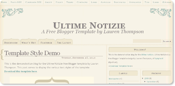 Blogger Templates Free Vintage