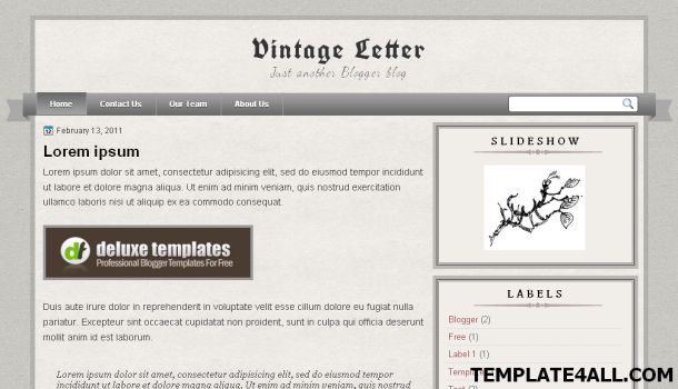 Blogger Templates Free Vintage