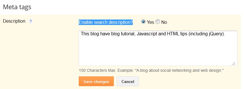 Blogspot Search Description