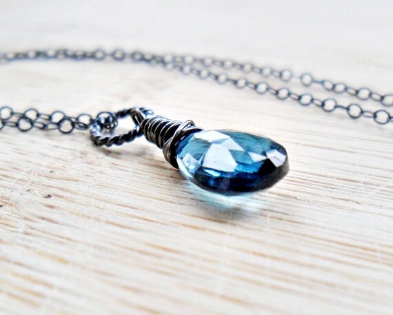 Blue Topaz Birthstone Necklace