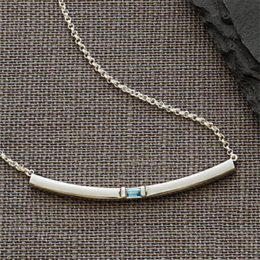 Blue Topaz Birthstone Necklace